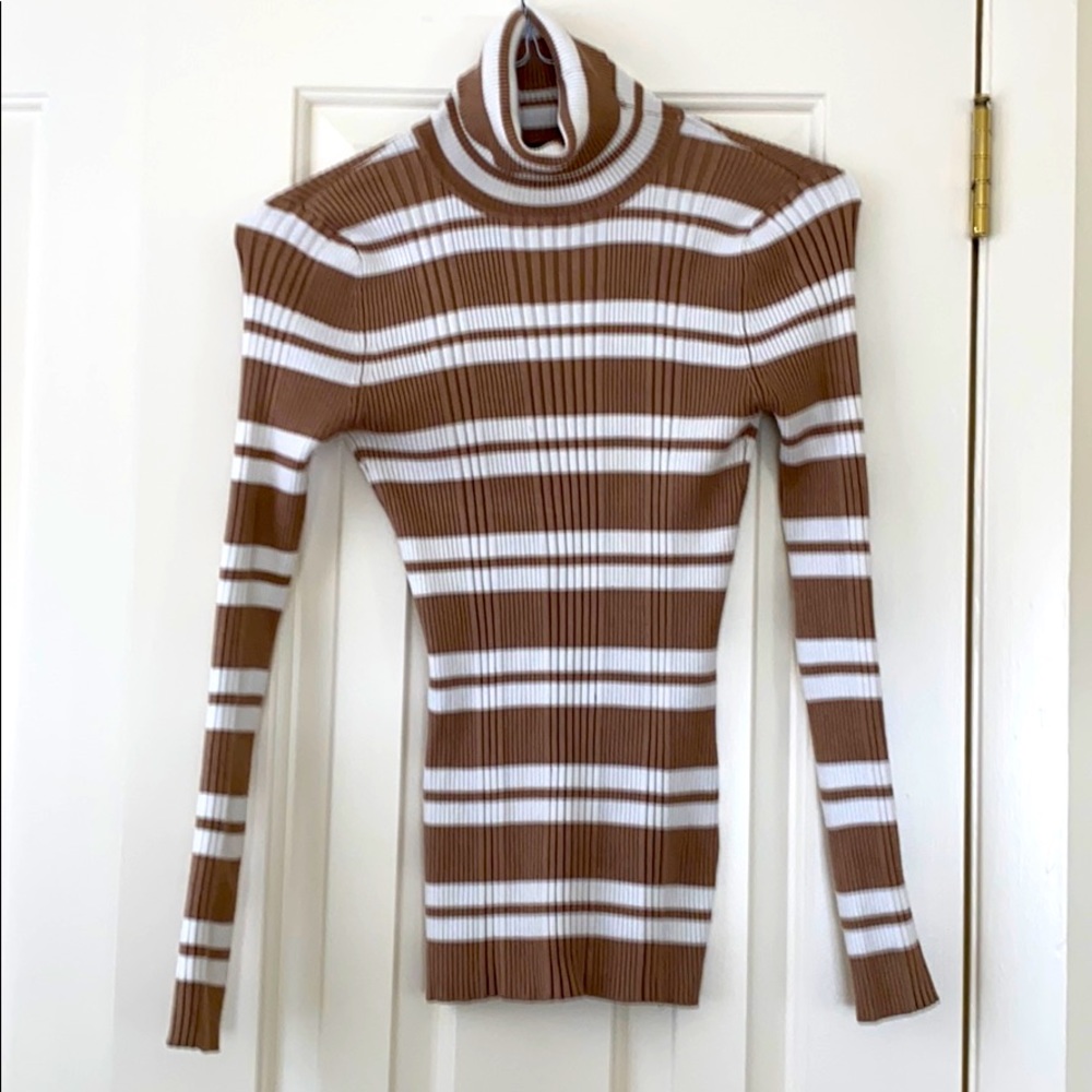 RIBBED TURTLENECK, fold over neck